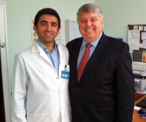 Dr Ufuk Cagman and Prof Richard Roberts in the family health center in Istanbul