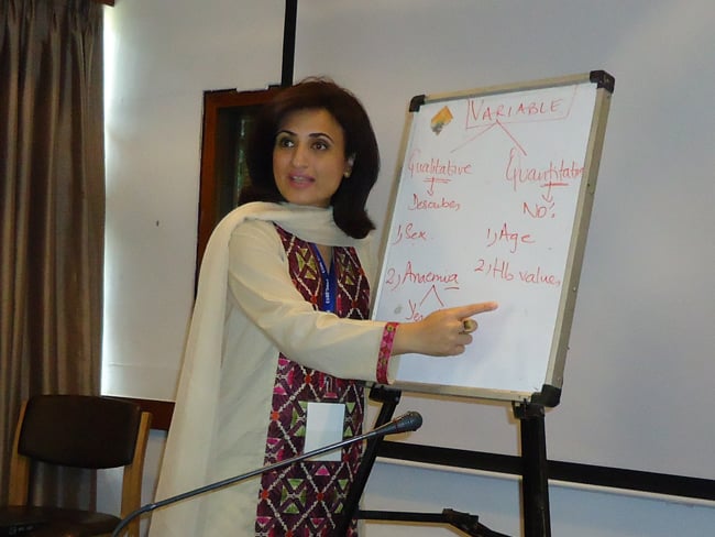 Dr Sajida Naseem discussing Research Basics