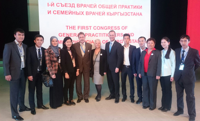 NOvember 2015 - with Amanda Howe and Job Metsemakers with family medicine leaders and young doctors from Kyrgyzstan at the first ever congress of general practitioners and family physicians of Kyrgyzstan