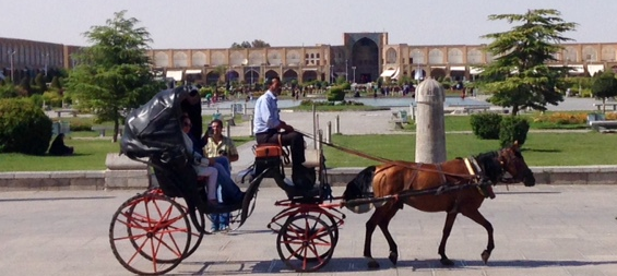 Traditional transportation around the main square in Isfahan