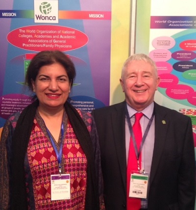 Secretary-General of the College of Family Medicine Pakistan, Dr Shehla Naseem, with WONCA CEO, Dr Garth Manning