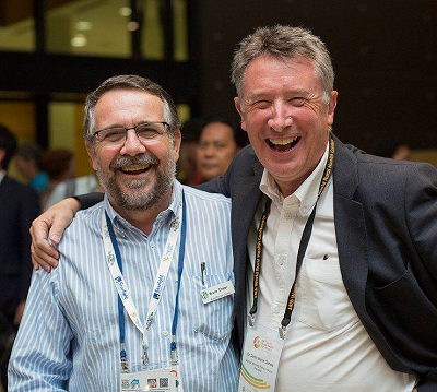 Bruce Chater and John Wynn-Jones, current and past chair respectively of the WONCA Working Party on Rural Practice. United in purpose for rural family medicine, seen here in 2017.