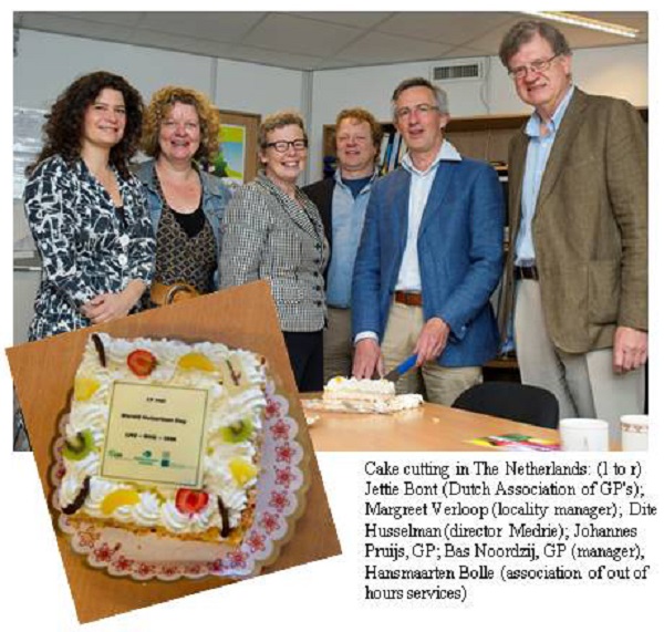 World Family Doctor day is celebrated on May 19 every year. One of the more unusual events that I’ve been informed of over the years, was a cake cutting at family practices in the Netherlands thanks to the Dutch College. 2012