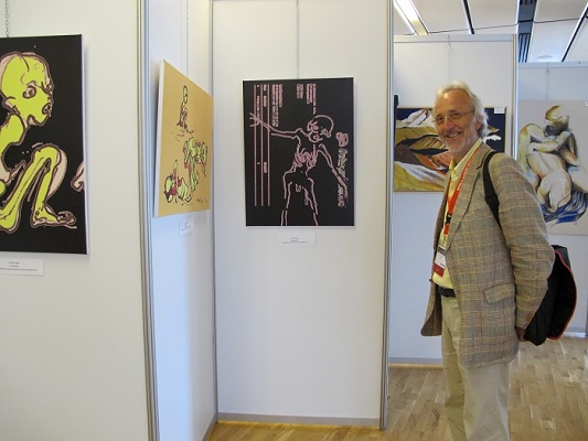 Manfred Maier (Austria); surveying the art exhibition at WONCA Europe Vienna 2012. Was this a portrait of him?