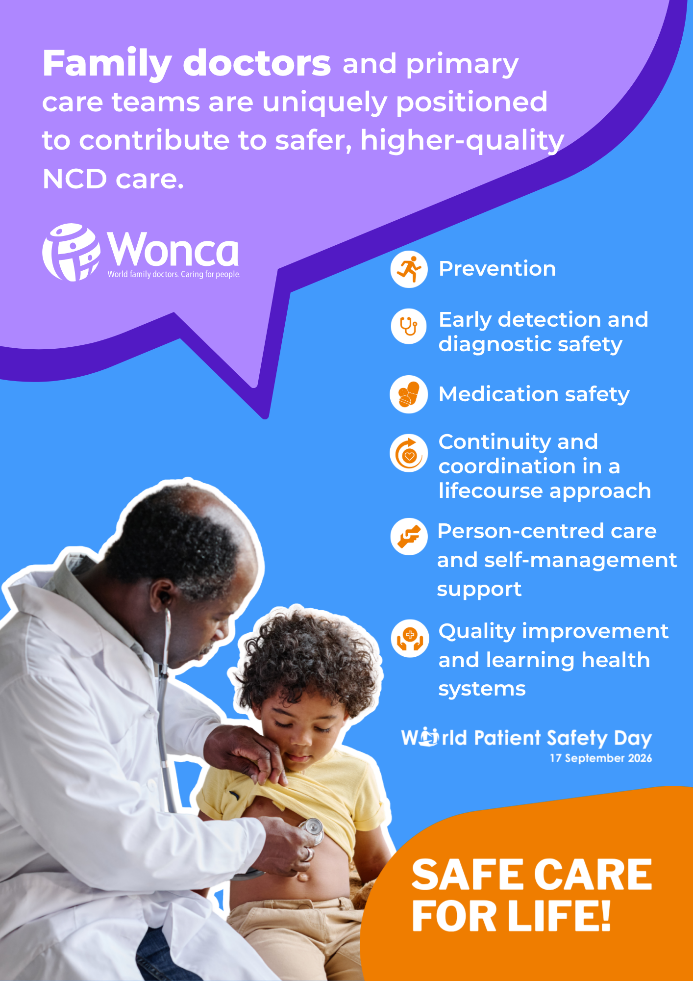 Infographic: how family doctors make NCD care safer, World Patient Safety Day 2026