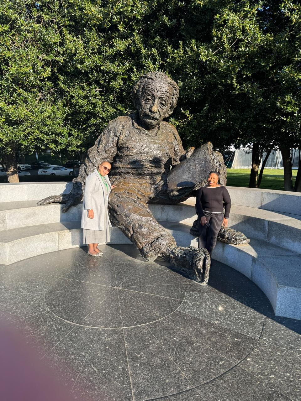At the Albert Einstein Memorial in Washington, DC